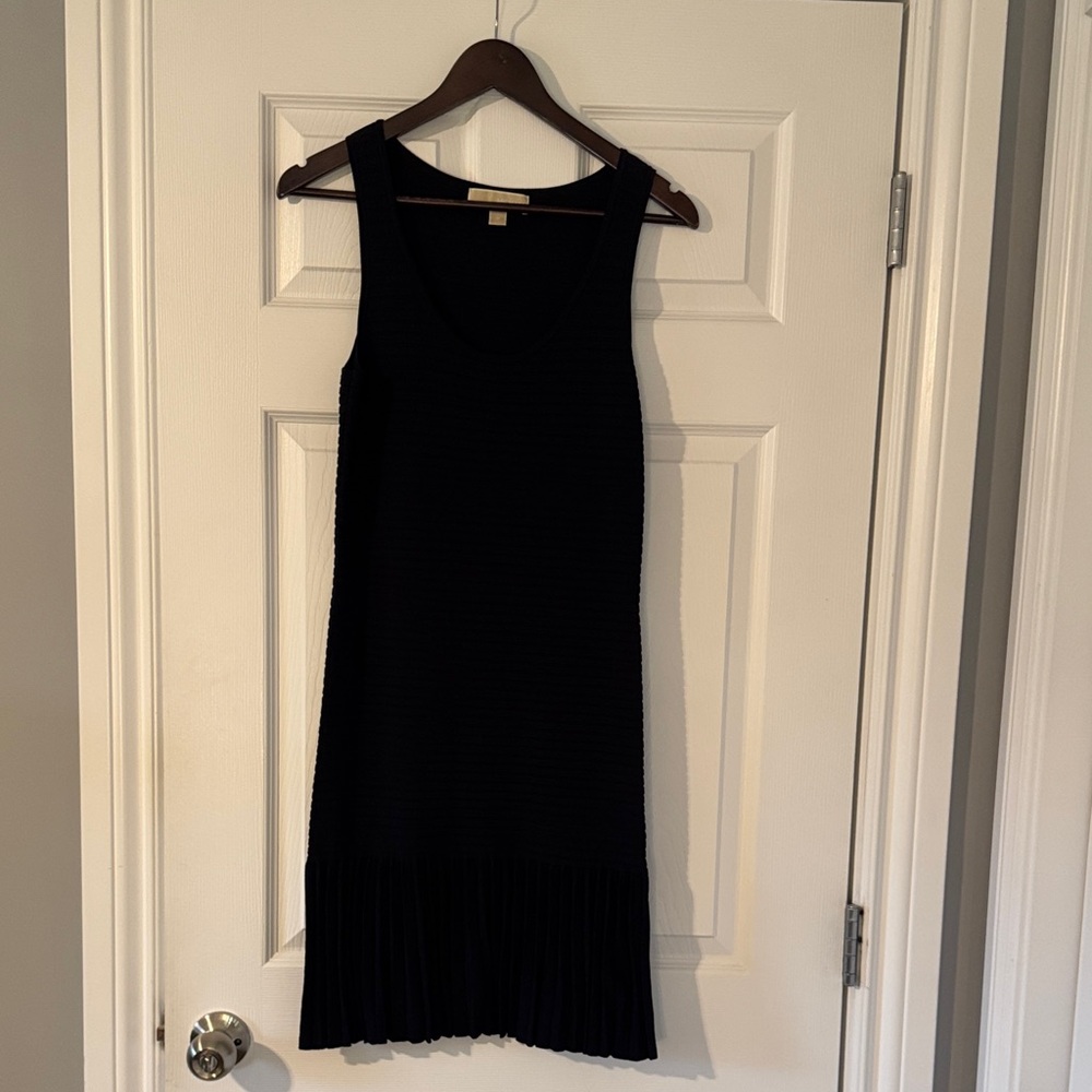 Michael Kors Sleeveless Midi Dress with Pleated Hem